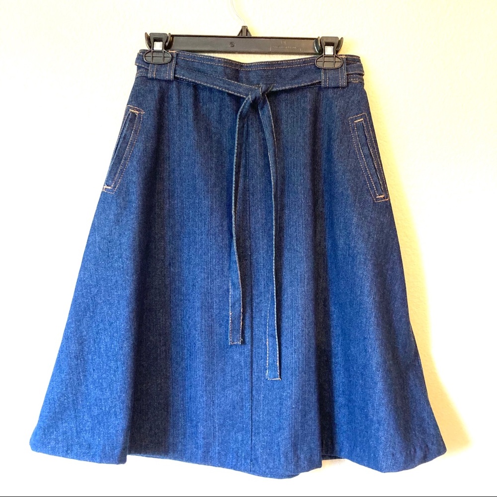 Wrap around vintage denim skirt